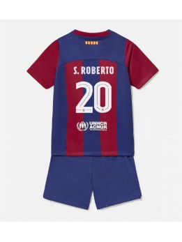 Otroški Nogometna dresi replika Barcelona Sergi Roberto #20 Domači 2023-24 Kratek rokav (+ hlače)